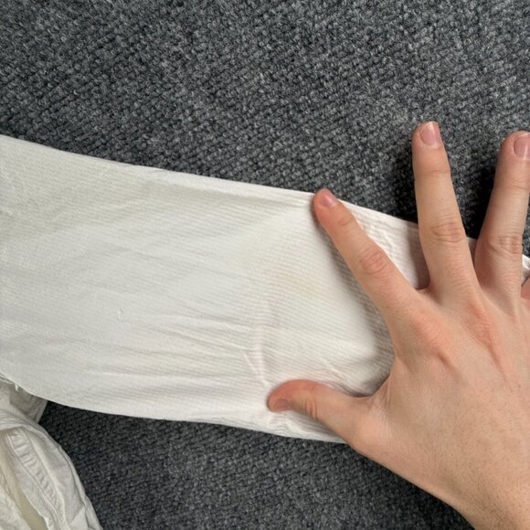 Massimo Dutti Men White Long Sleeve Button Up Shirt Elbow Patches Large Finest - Picture 15 of 16